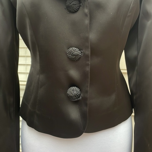 WHBM Black Sateen Blazer Size 6 - Picture 3 of 13